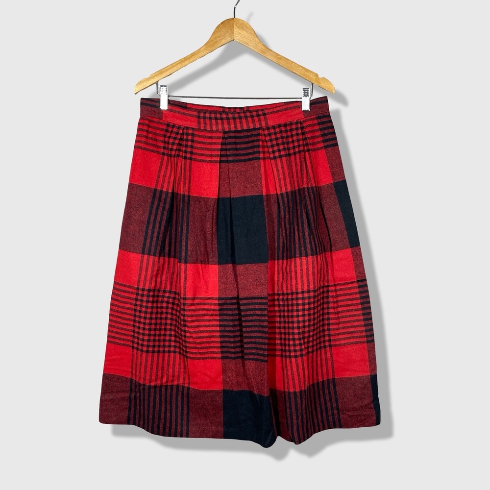 The U.S. Clothing Co. Plaid Skirt Womens 32 Red Black Buffalo Check Vintage